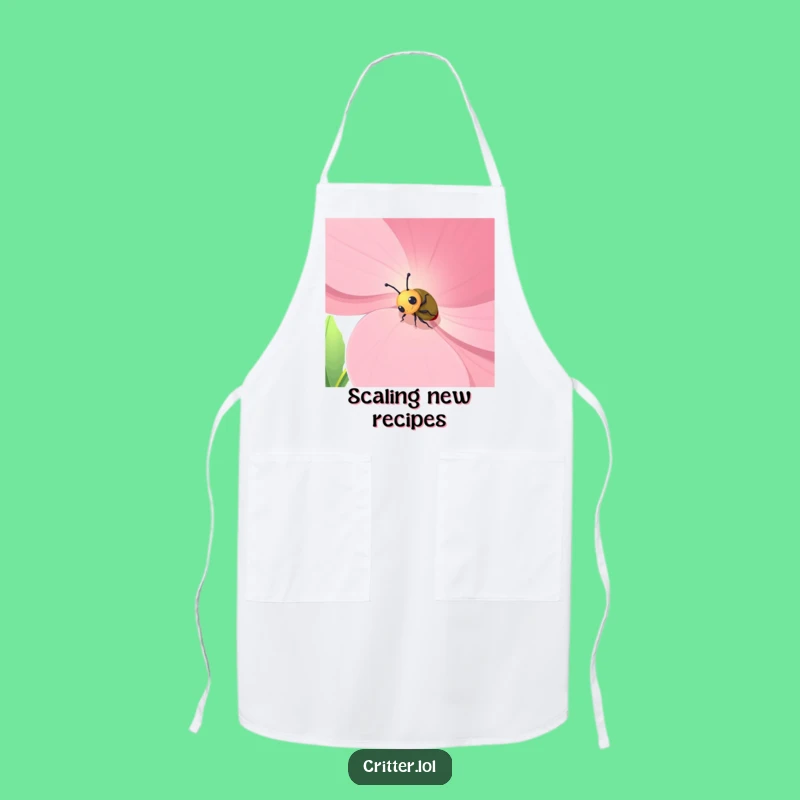 Funny Beetle Flower Apron: Cook with Courage and Humor - Perfect Gift!