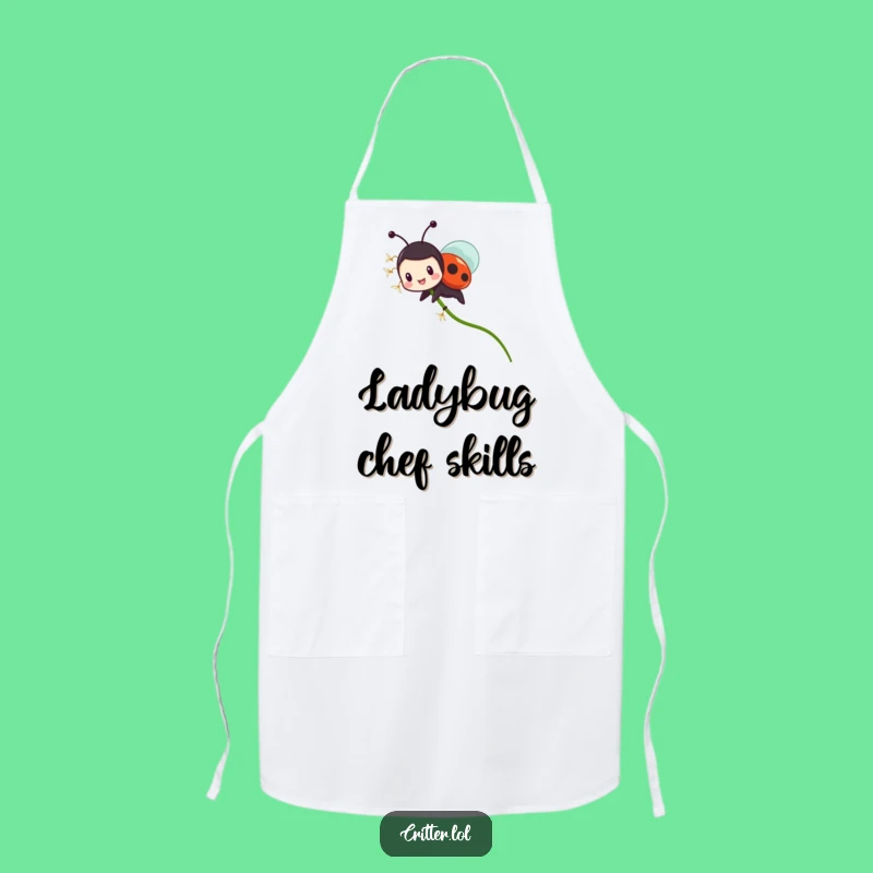 Funny Ladybug Dandelion Apron: Chef-Worthy Nature Humor for a Hilarious Gift