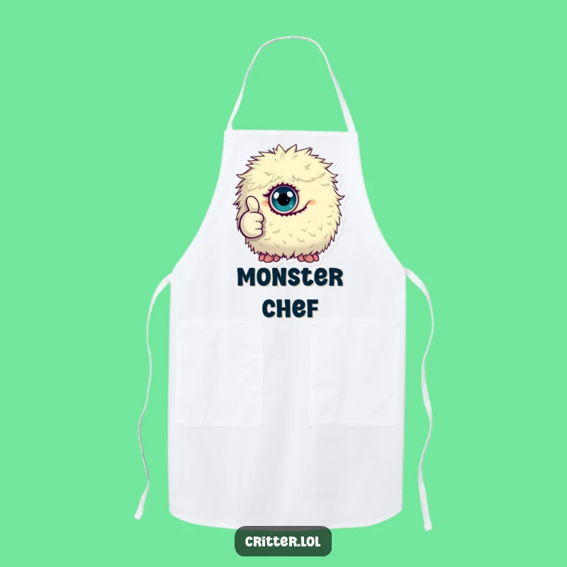 Funny Monster Apron, Thumbs Up Kitchen Wear, Quirky Cooking Gift