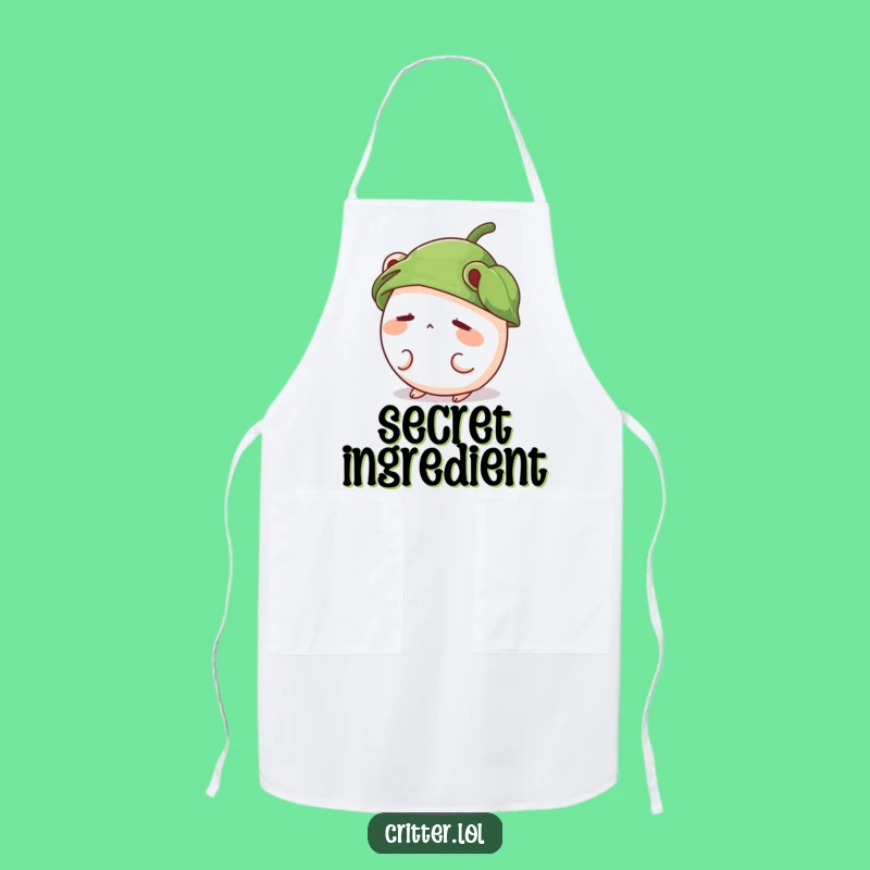 Funny Shy Critter Apron, Cute Leaf Hat Kitchen Wear, Adorable Cooking Gift