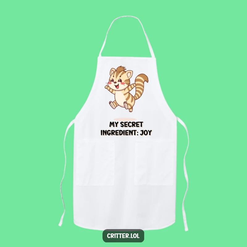 Funny Striped Creature Apron: Cook Up Joy with a Leaping Design