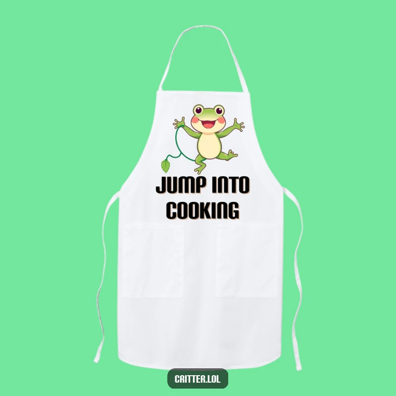 Funny Frog Apron - Joyful Jumping Rope Kitchen Fun - Vine Jumper Chef Gift