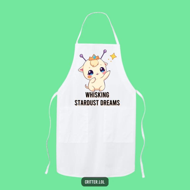 Funny Antennas Tiara Star-Batting Creature Apron - Cook & Play Fun!