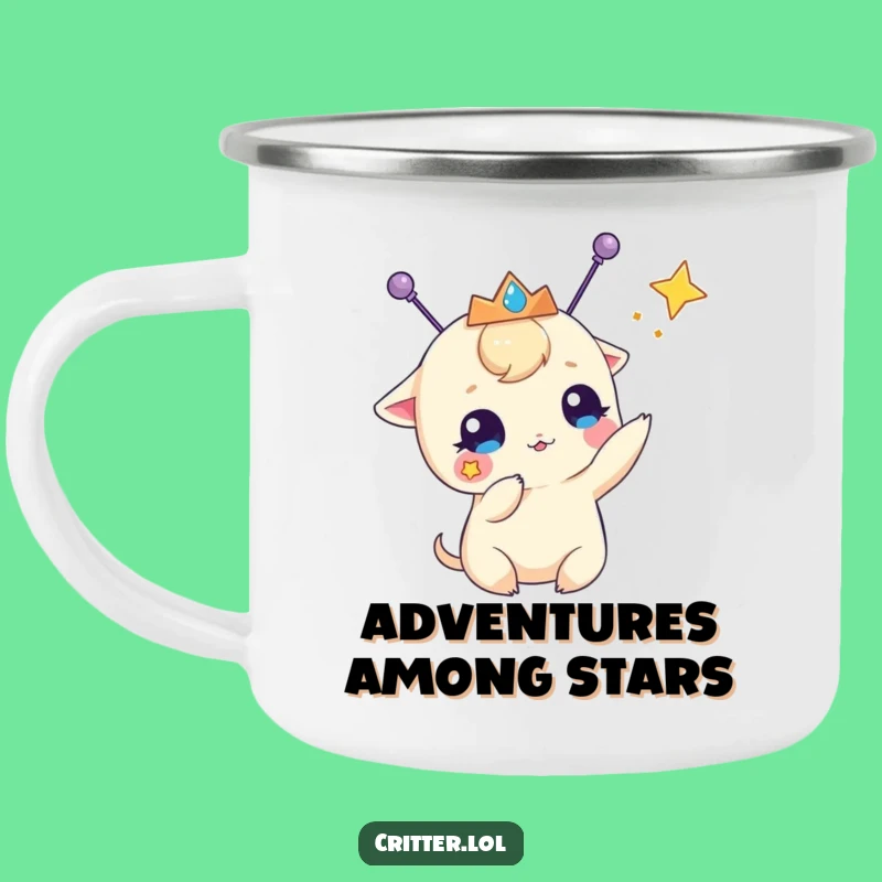 Funny Antennas Tiara Star-Batting Creature Camping Mug - Adventure Fuel!