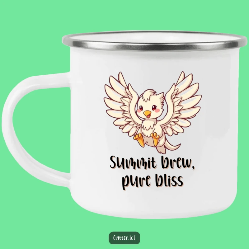 Funny Griffin Soaring Camping Mug: Adventure Fuel, Mythical Outdoor Gift