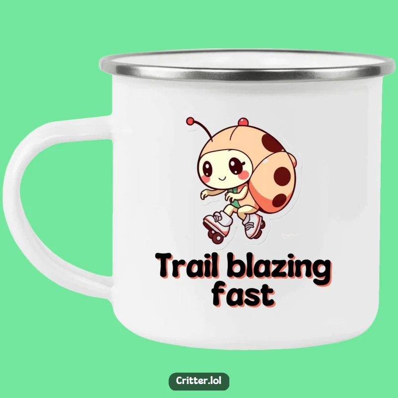 Funny Ladybug Roller Skates Camping Mug: Adventure on Wheels - Great Gift!
