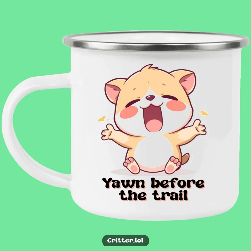 Funny Sleepy Critter Camping Mug: Your morning coffee companion.