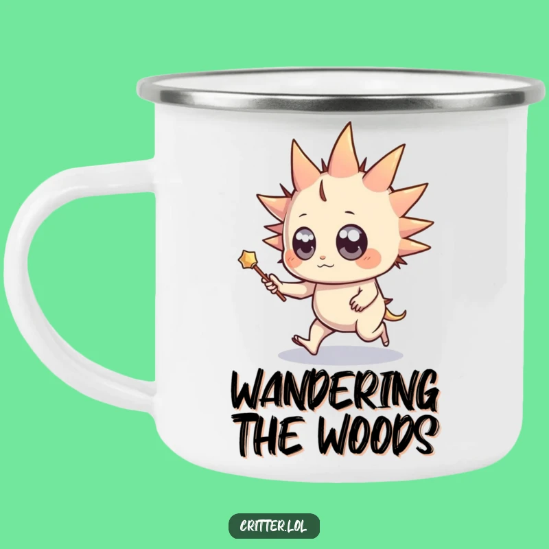 Funny Spiky Creature Wand Camping Mug - Magical Adventures!
