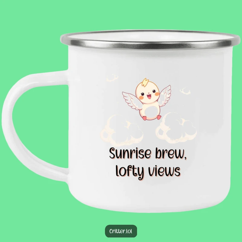 Funny Winged Critter Cloud Soar Camping Mug - Adventure & Sky High Fun