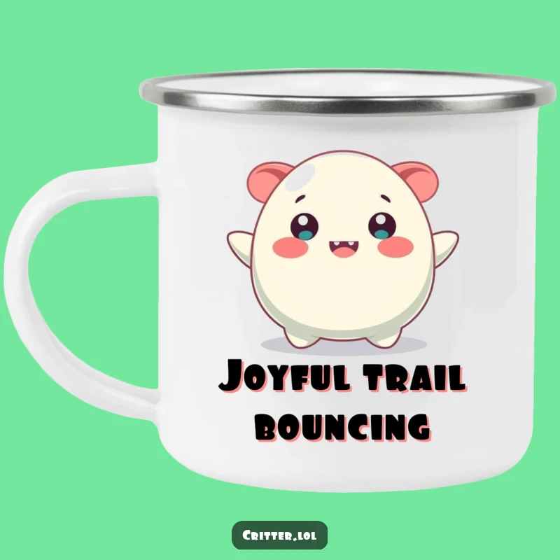 Funny Bouncing Blob Smile Camping Mug - Happy Trails & Sips!
