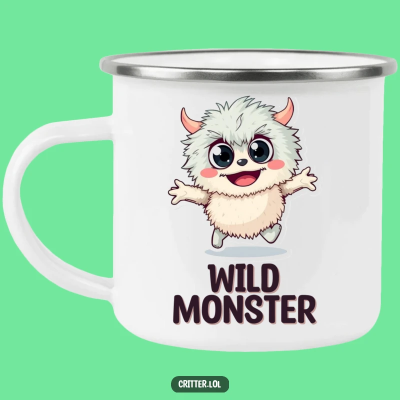 Funny Fuzzy Monster Camping Mug: Adventure Fuel with Joyful Monster Flair