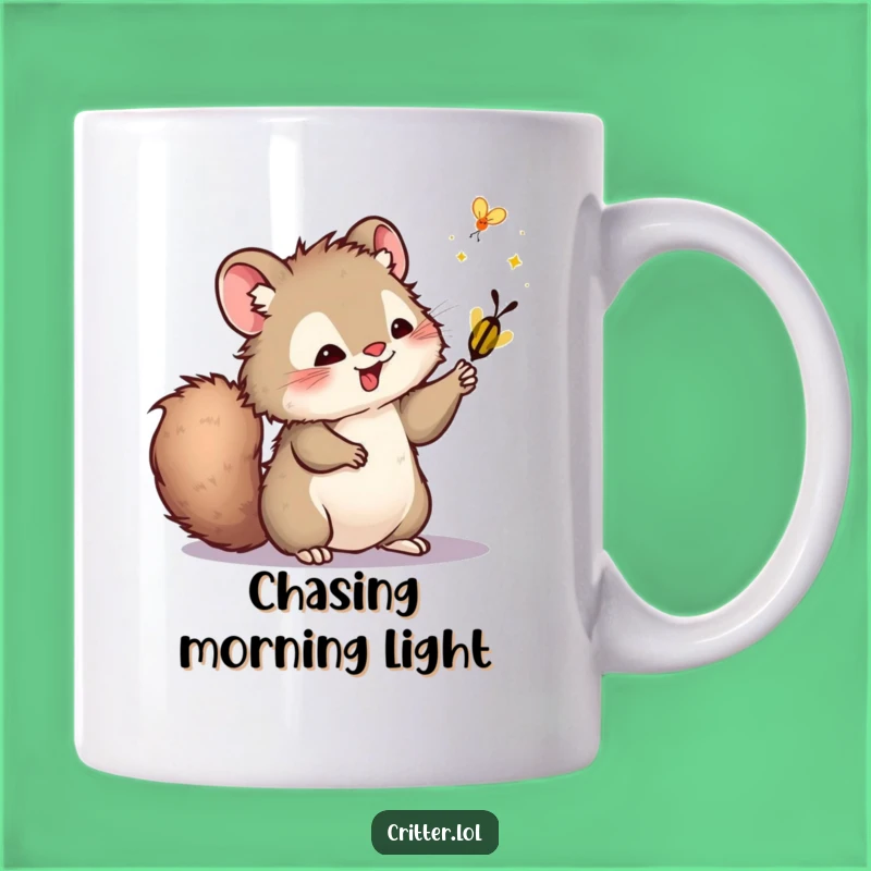 Funny Swatting Critter Mug - Bushy Tail Firefly Fun Gift!