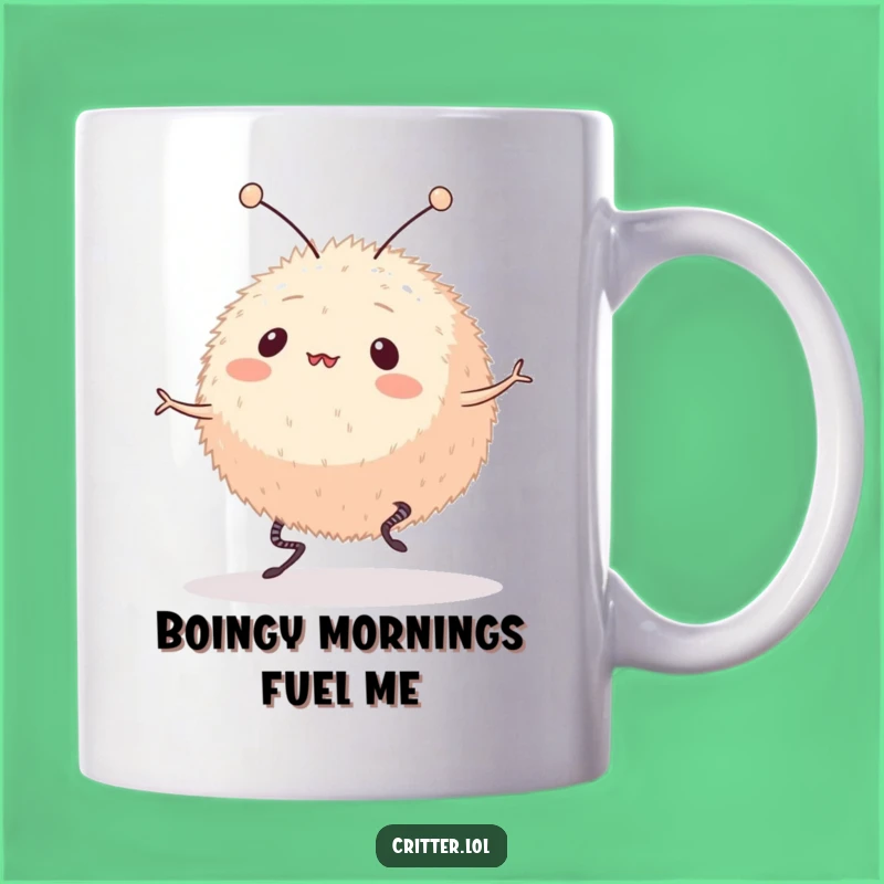 Funny Bouncing Critter Mug: Adorable Antennas Creature, a Hilarious Gift for Any Occasion