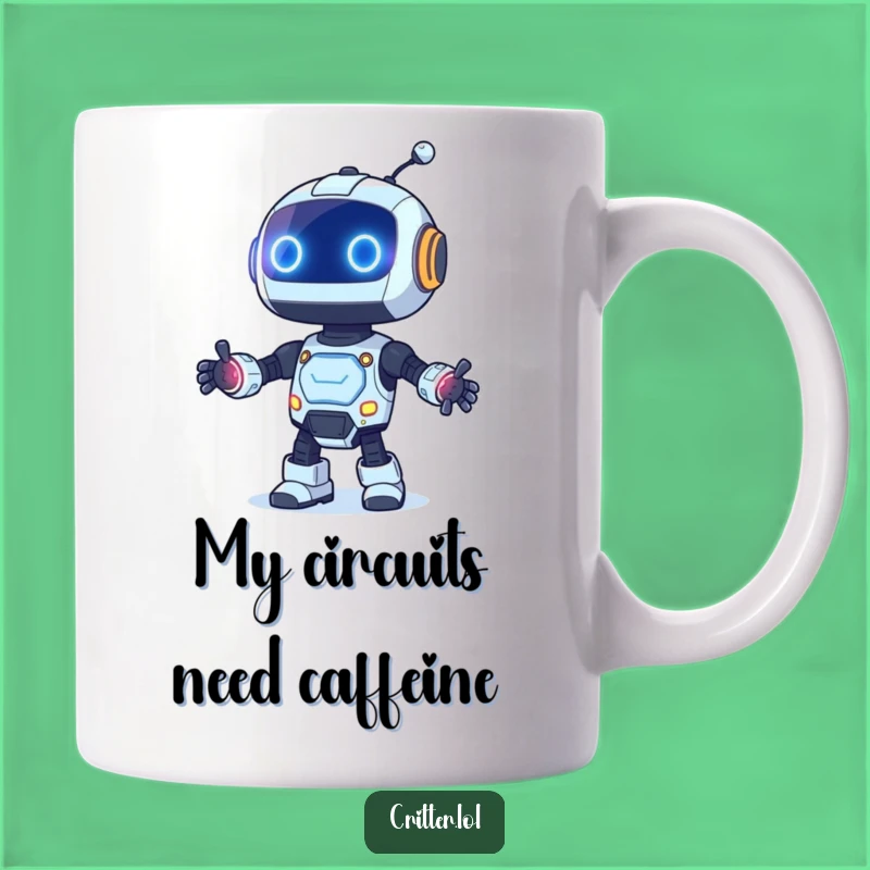 Funny Curious Robot Dancing Mug - Blinking Lights, Perfect Funny Gift!