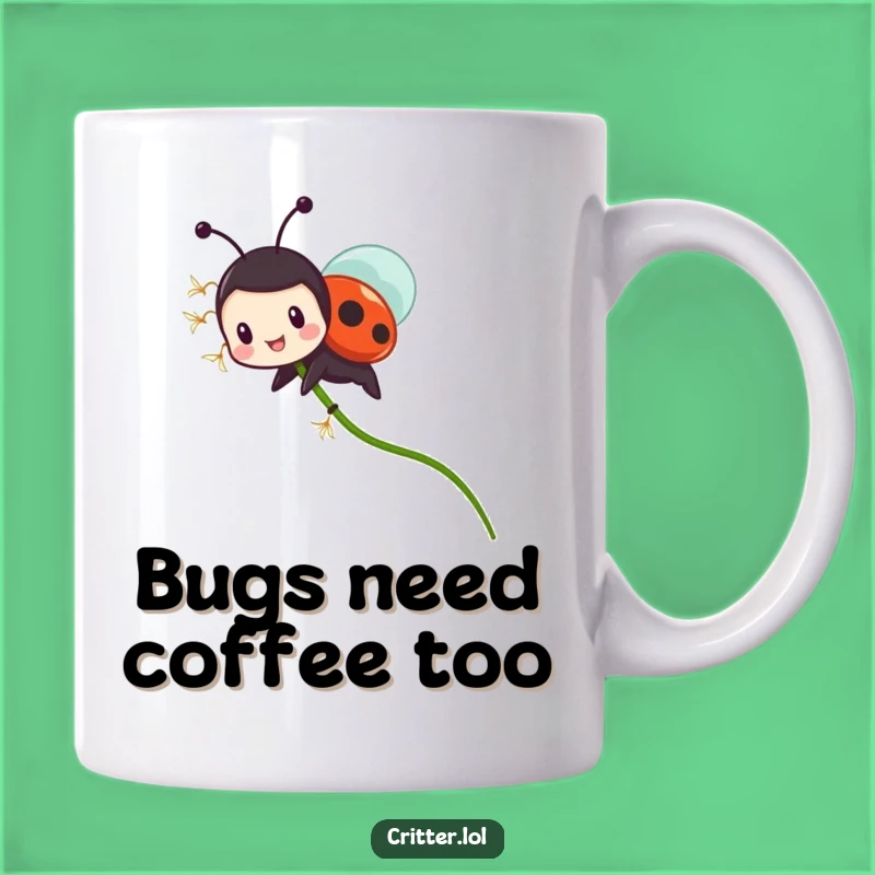 Funny Ladybug Dandelion Mug: Whimsical Nature Humor and Hilarious Gift