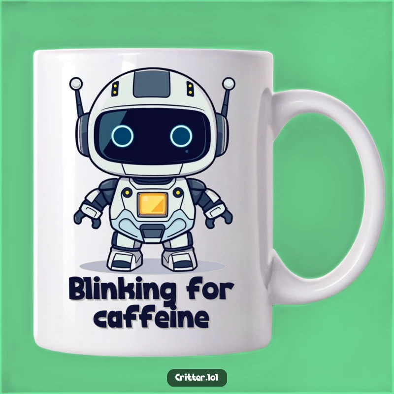 Funny Robot Mug: Blinking Light Fun for a Quirky, Techy Gift
