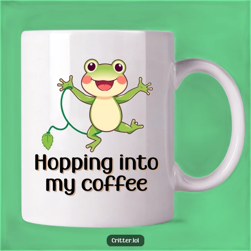 Funny Frog Jumping Rope Mug - Joyful Character Gift - Energetic Vine Jumper