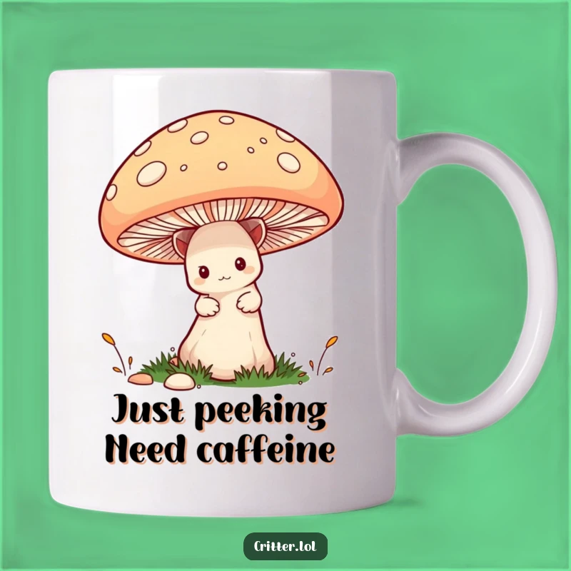 Funny Shy Critter Mushroom Mug - Perfect Gift for Introverts and Nature Lovers