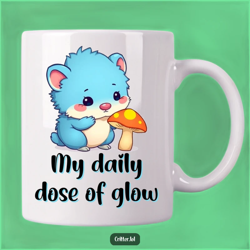 Funny Blue Critter Mushroom Mug: A Whimsical and Funny Gift for Critter Lovers