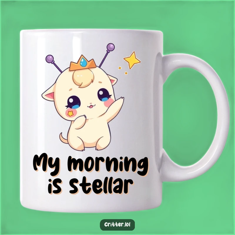 Funny Antennas Tiara Star-Batting Creature Mug - Perfect Unique Gift