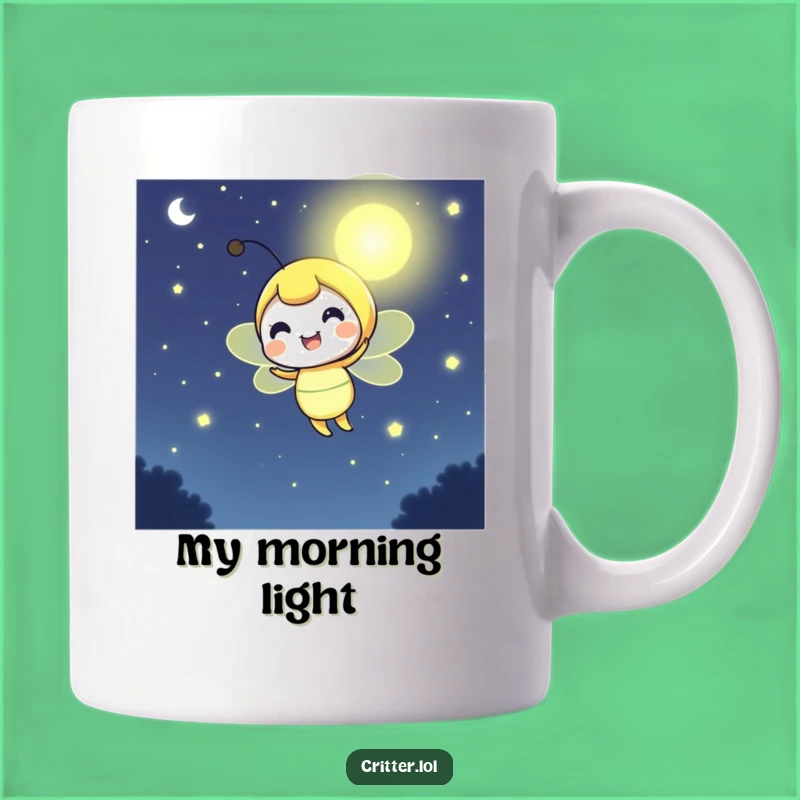 Funny Firefly Mug - Cheerful Night Illuminator - Bright Glow Character Gift