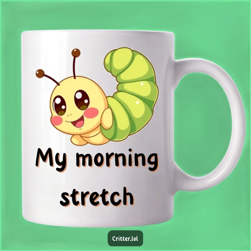 Funny Cute Caterpillar Somersault Mug - Adorable Happy Eyes Gift