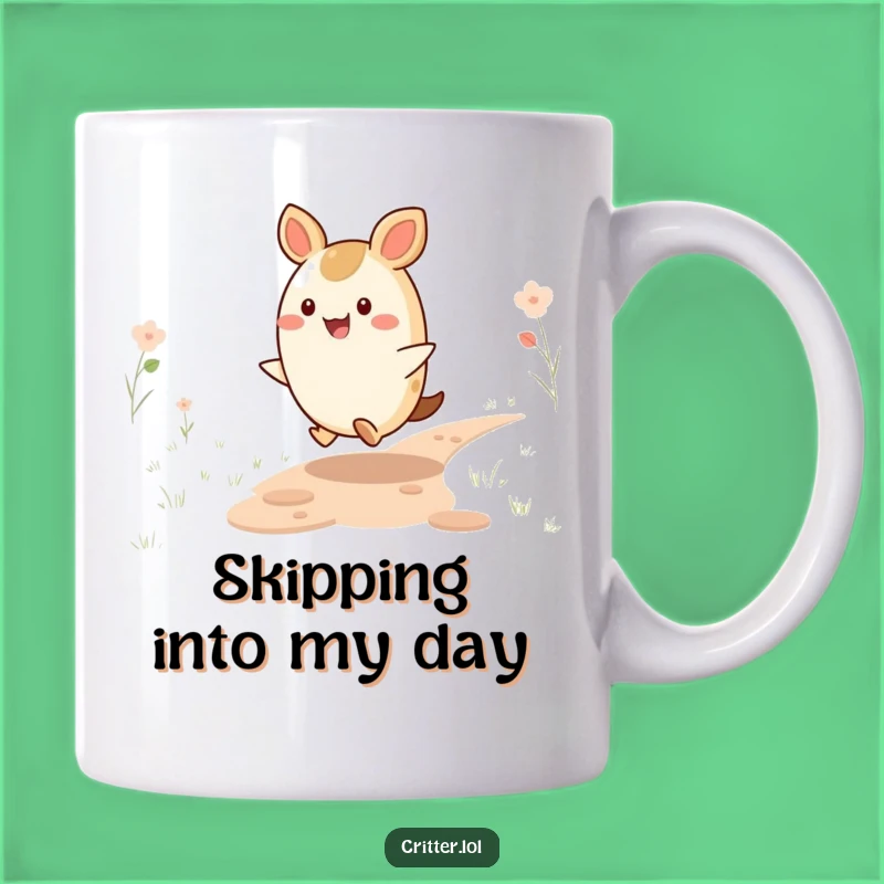 Funny Happy Critter Mug - Spreading Joy on a Path, Perfect Funny Gift