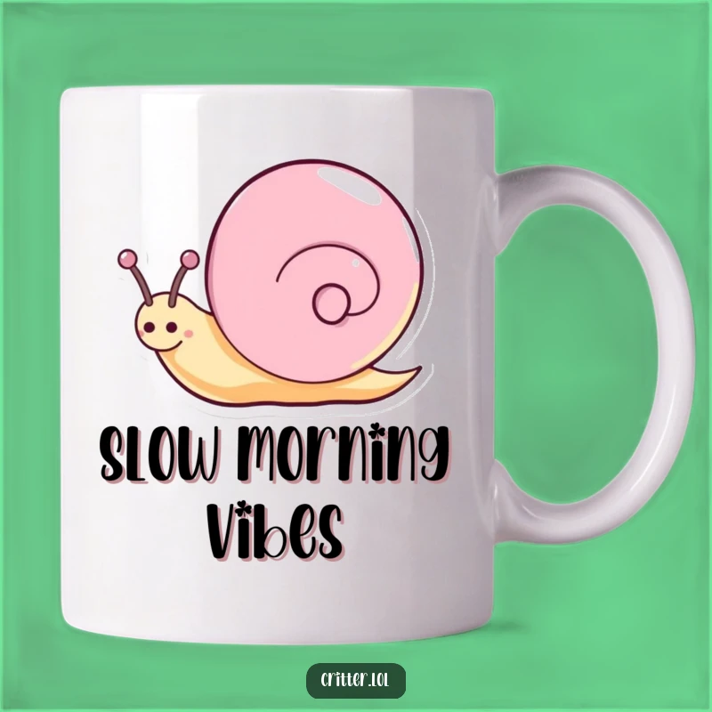 Funny Snail Spin Mug - Happy Sparkly Trail Character - Joyful Slow Motion Gift