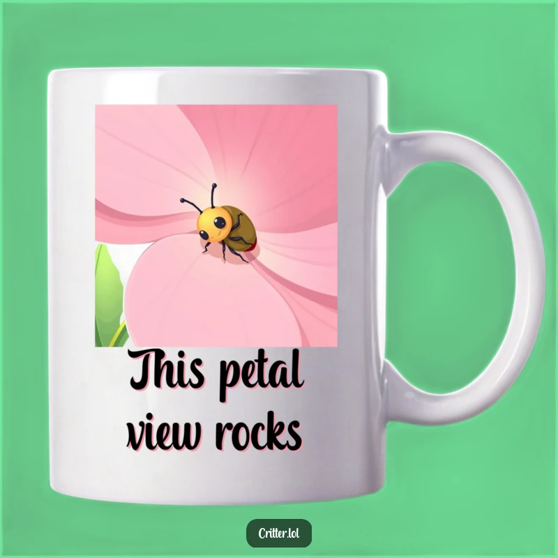 Funny Beetle's Flower Adventure Mug: A Hilarious Gift for Bug Lovers