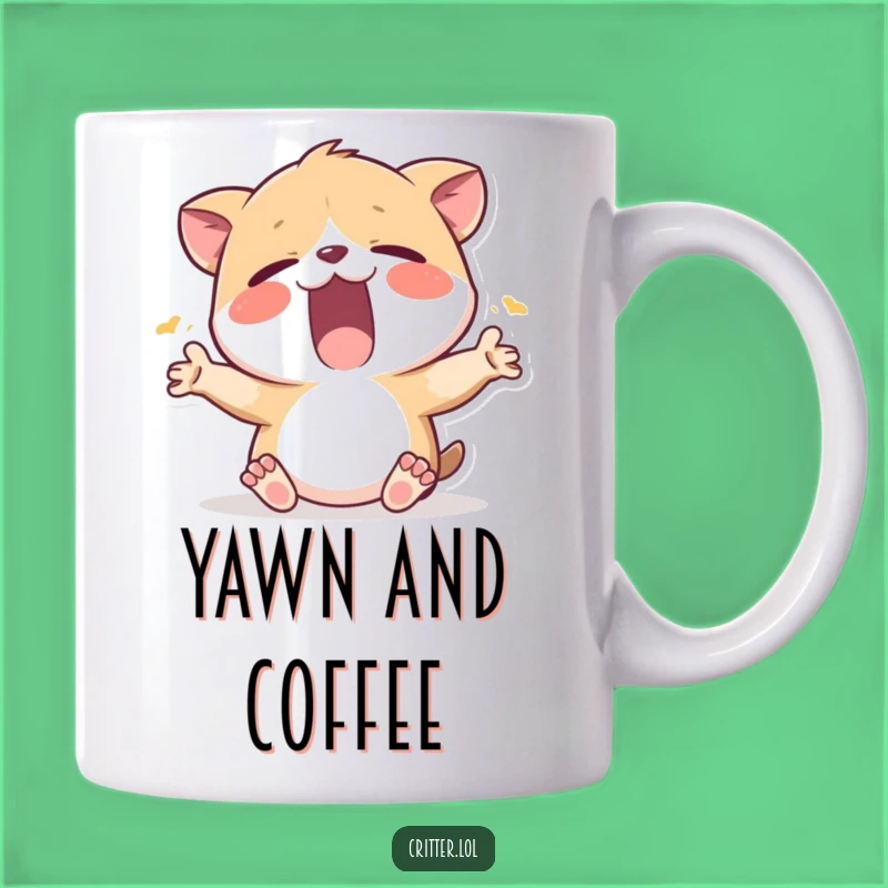Funny Sleepy Critter Yawn Mug: Embrace the cozy vibes with this funny gift.
