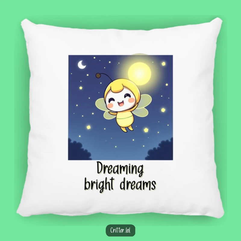 Funny Firefly Pillow - Cheerful Glow Comfort - Bright Night Illuminator Accent Gift