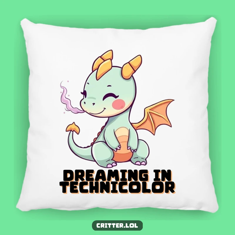 Funny Tiny Dragon Smoke Pillow: Cozy Comfort with a Burst of Colorful Humor