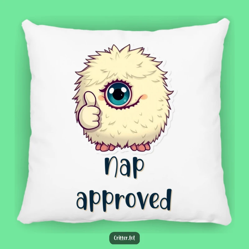 Funny Monster Pillow, Thumbs Up Cushion, Quirky Gift Decor