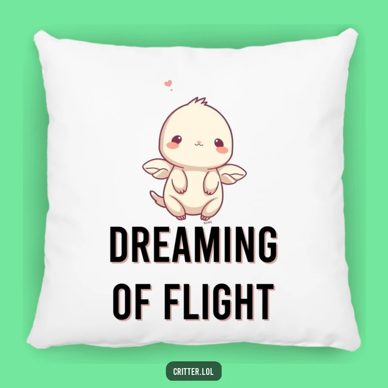 Funny Shy Creature Pillow: Soft Comfort with Delicate Wings