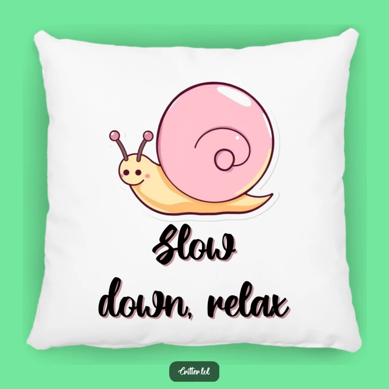 Funny Snail Pillow - Happy Sparkly Spin Comfort - Joyful Slow Mover Accent Gift