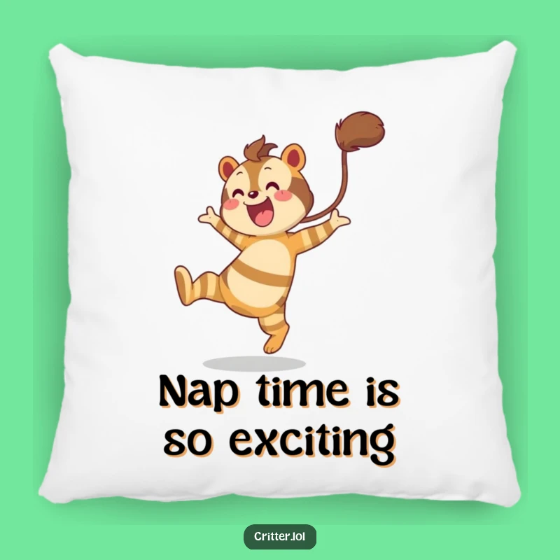 Funny Striped Creature Pillow: Snuggle Up with Joyful Humor!