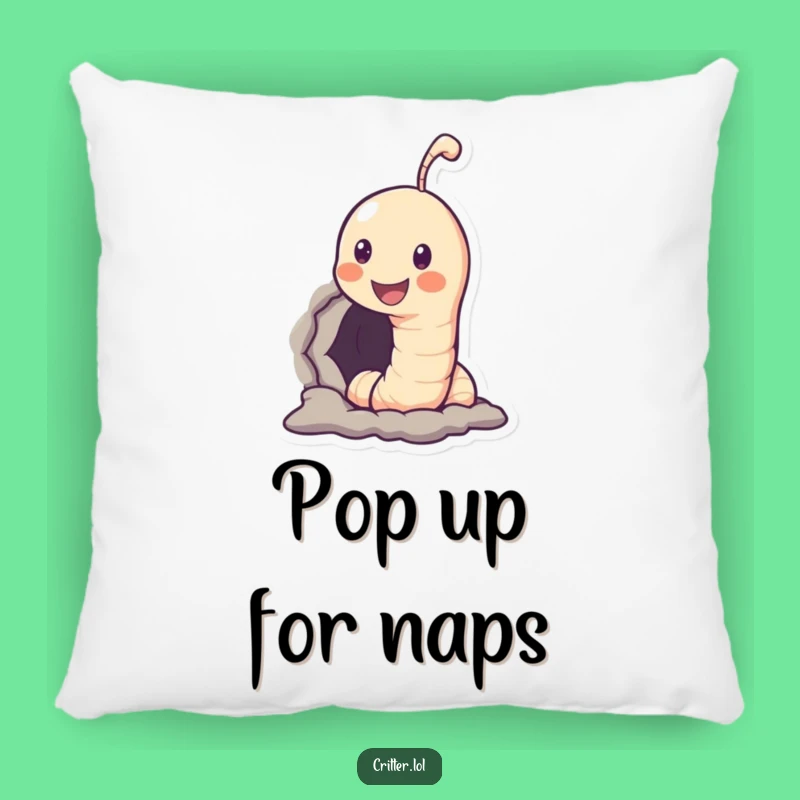 Funny Worm Hole Pillow: Cozy Comfort with a Peek of Humor - Great Gift!