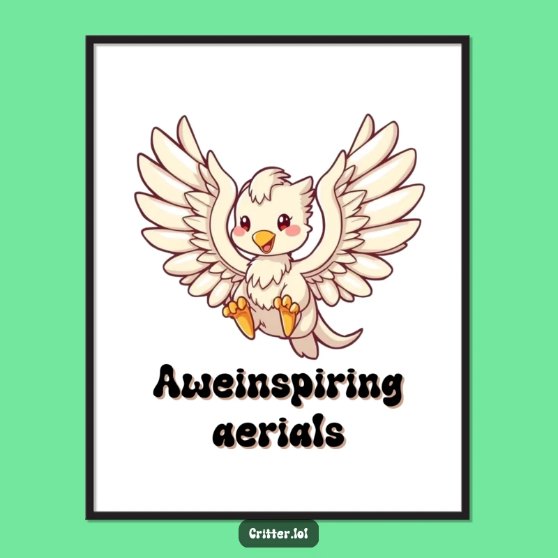 Funny Griffin Soaring Digital Print: Instant Fantasy Art, Perfect Funny Gift