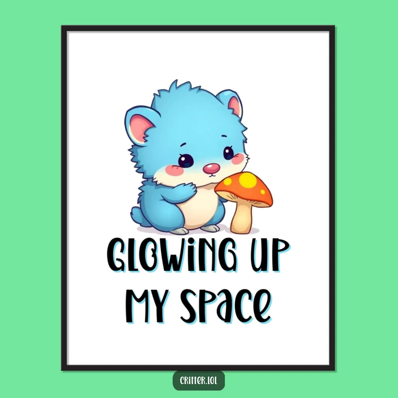 Funny Blue Critter Digital Art: Instant Downloadable Funny Print for Your Decor