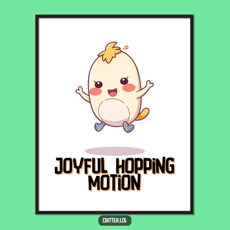 Funny Bouncy Creature Digital Art: Hopping Amusement Instant Download