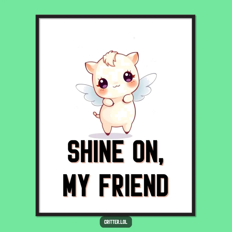 Funny Dancing Fairy Creature Digital Art - Whimsical Sparkle Decor Print