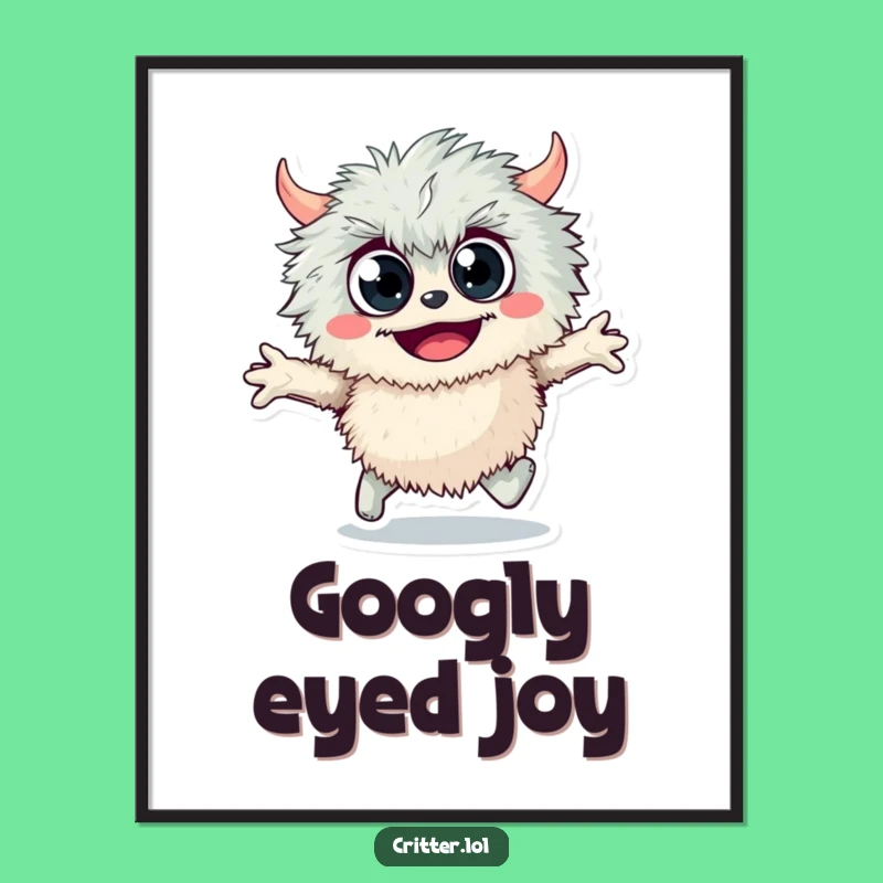 Funny Fuzzy Monster Digital Art: Instant Joyful Decor for Monster Fans