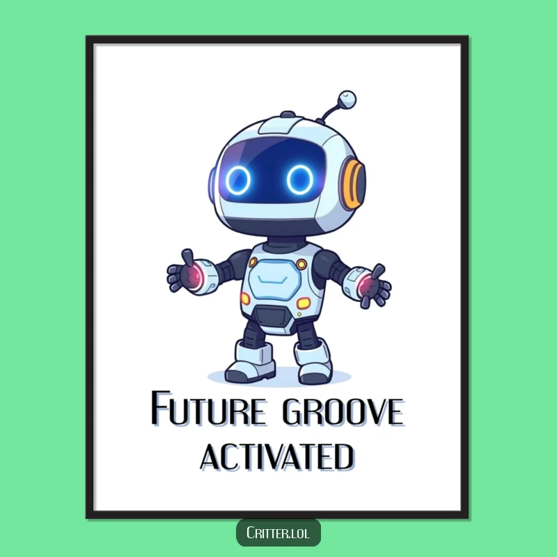 Funny Robot Dancing Digital Art - Instant Blinking Lights Decor!