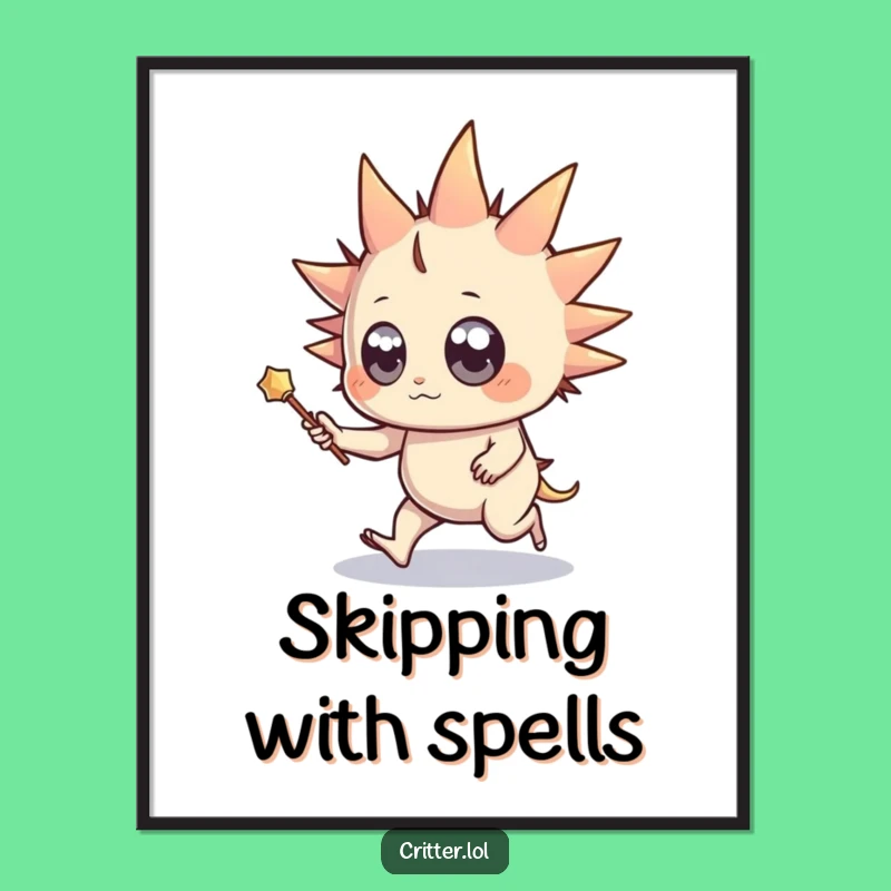 Funny Spiky Creature Wand Digital Art - Instant Magic!