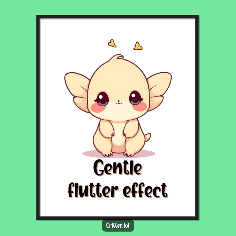 Funny Shy Creature Digital Print: Delicate Art for Your Space!