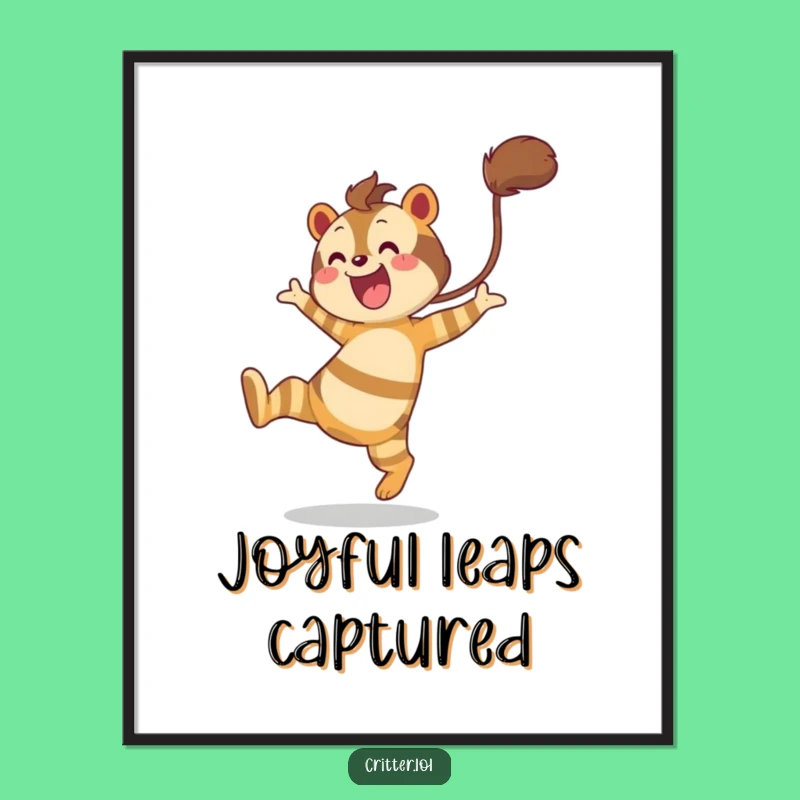 Funny Striped Creature Digital Print: Unleash Joyful Artistry!