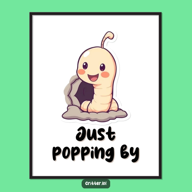 Funny Worm Hole Digital Art: Instant Smiles for Your Walls - Great Gift!