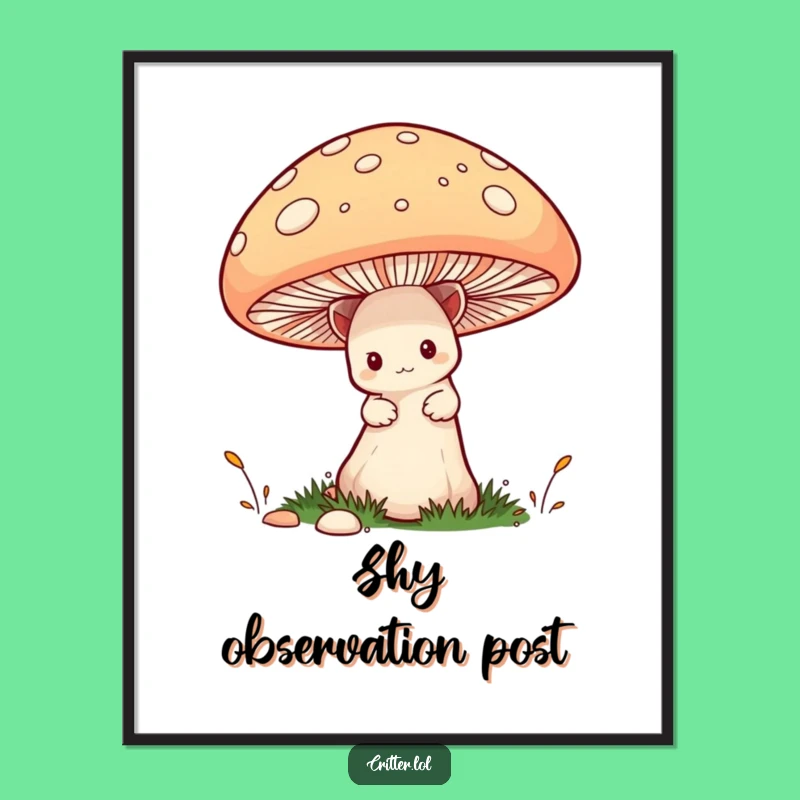 Funny Shy Critter Digital Art - Instant Humorous Decor, Perfect Printable Funny Gift