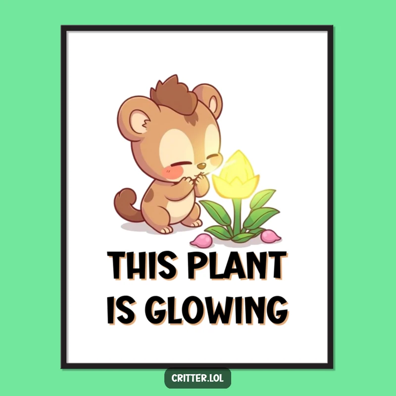 Funny Curious Creature Digital Art Print: Instant Intrigue!