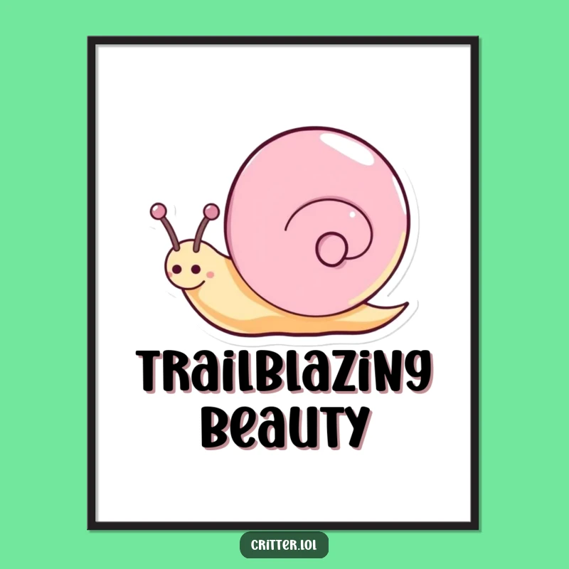 Funny Snail Digital Art - Happy Sparkly Spin Printable - Joyful Slow Mover Instant Gift